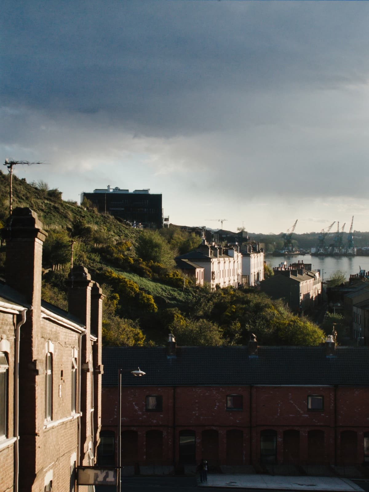 Terraced streets running down towards the River Tyne at Walker, Newcastle